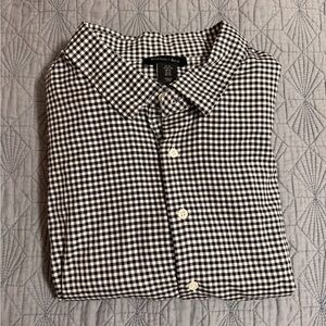 Porter + Ash Men's Black and White Checkered Button Down Shirt Sz XL